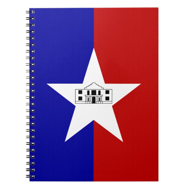 Cuaderno Portátil con bandera de la ciudad de San Antonio (Frente)