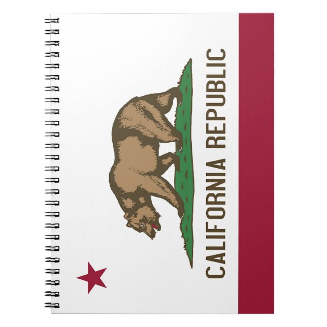 Cuaderno Portátil con bandera del estado de California (Frente)