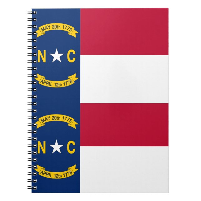 Cuaderno Portátil con bandera del estado de Carolina del No (Frente)