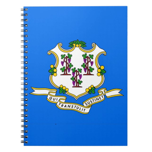 Cuaderno Portátil con bandera del estado de Connecticut (Frente)