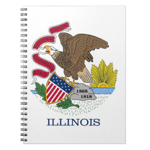 Cuaderno Portátil con bandera del estado de Illinois