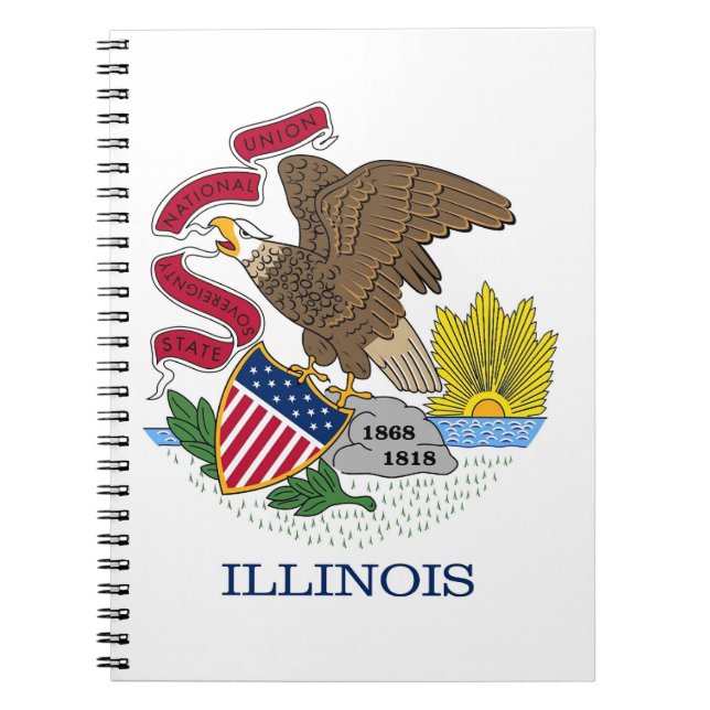 Cuaderno Portátil con bandera del estado de Illinois (Frente)