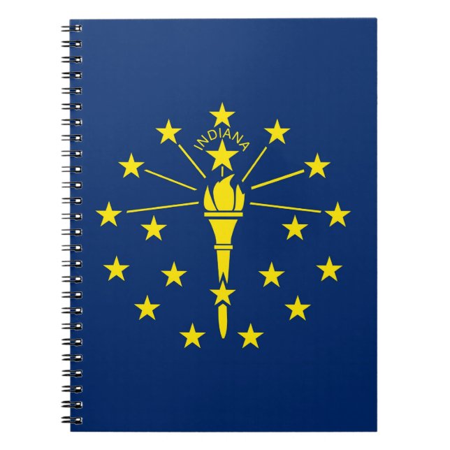 Cuaderno Portátil con bandera del estado de Indiana (Frente)