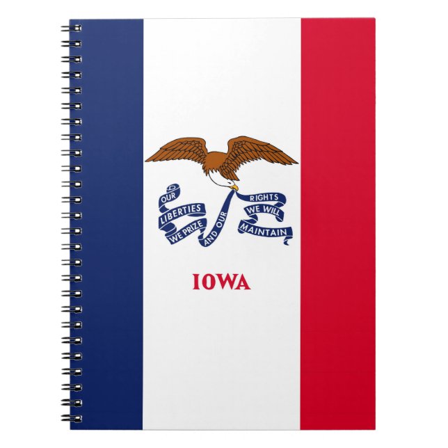 Cuaderno Portátil con bandera del estado de Iowa (Frente)