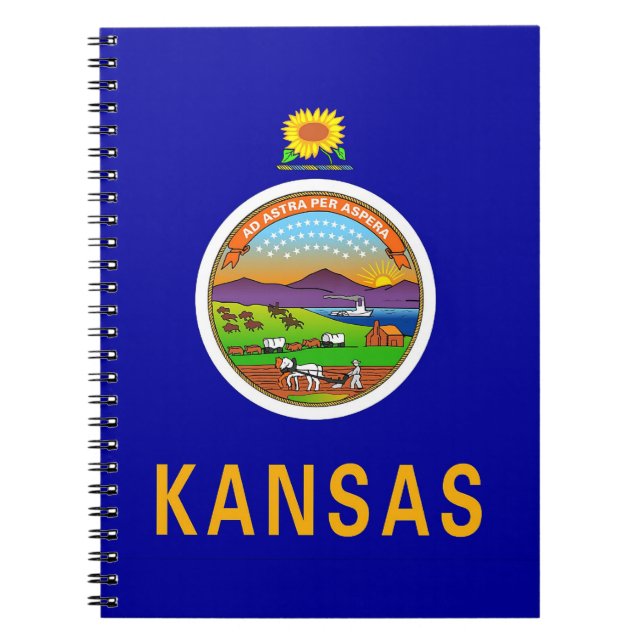 Cuaderno Portátil con bandera del estado de Kansas (Frente)