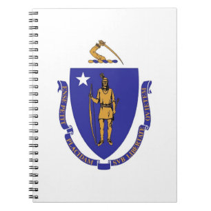 Cuaderno Portátil con bandera del estado de Massachusetts