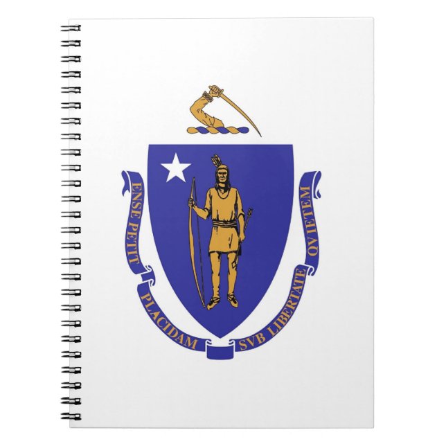 Cuaderno Portátil con bandera del estado de Massachusetts (Frente)