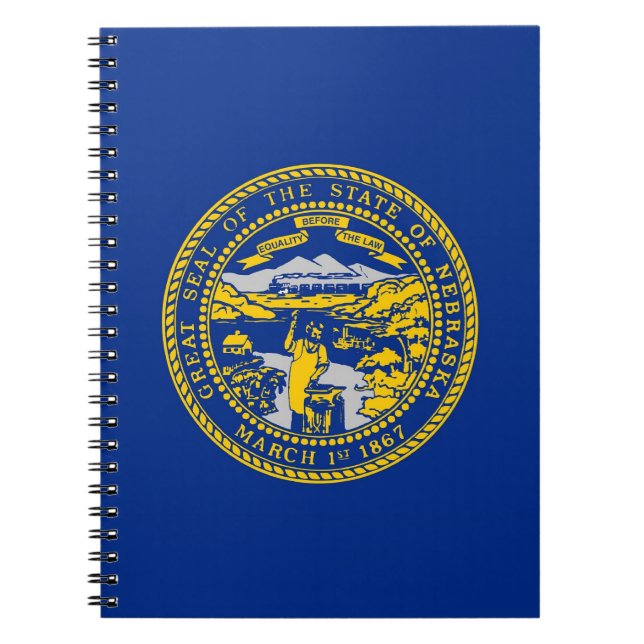 Cuaderno Portátil con bandera del estado de Nebraska (Frente)