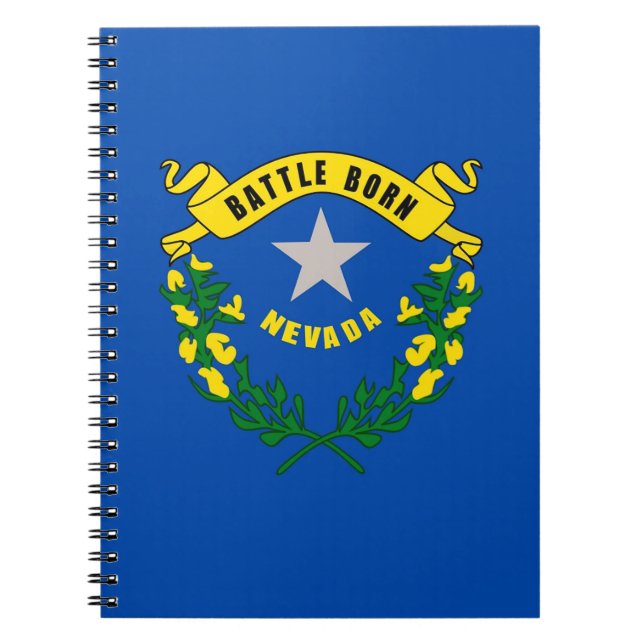 Cuaderno Portátil con bandera del estado de Nevada (Frente)