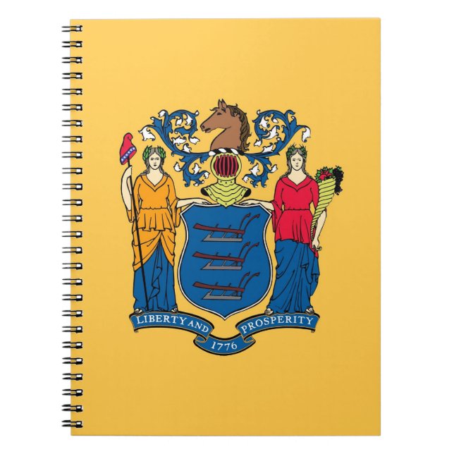 Cuaderno Portátil con bandera del estado de Nueva Jersey (Frente)
