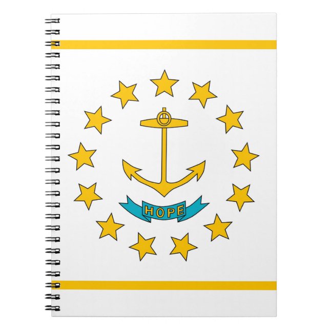 Cuaderno Portátil con bandera del estado de Rhode Island (Frente)