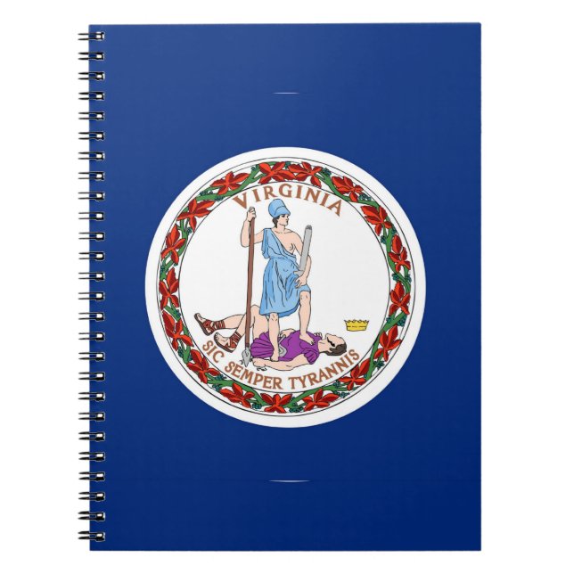 Cuaderno Portátil con bandera del estado de Virginia (Frente)