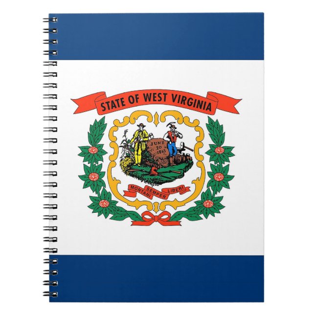Cuaderno Portátil con bandera del estado de Virginia Occide (Frente)