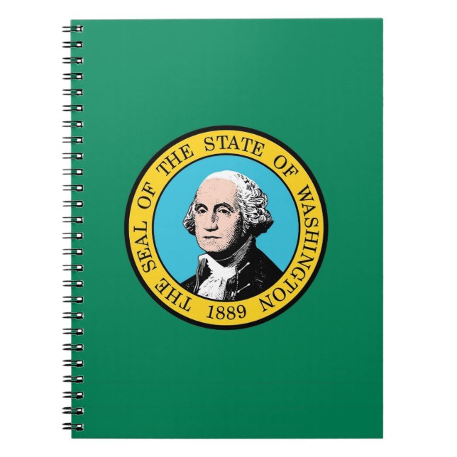 Cuaderno Portátil con bandera del estado de Washington (Frente)