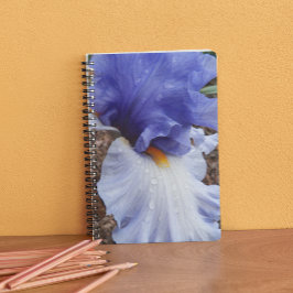 Cuaderno Portátil con barba morada Iris Floral