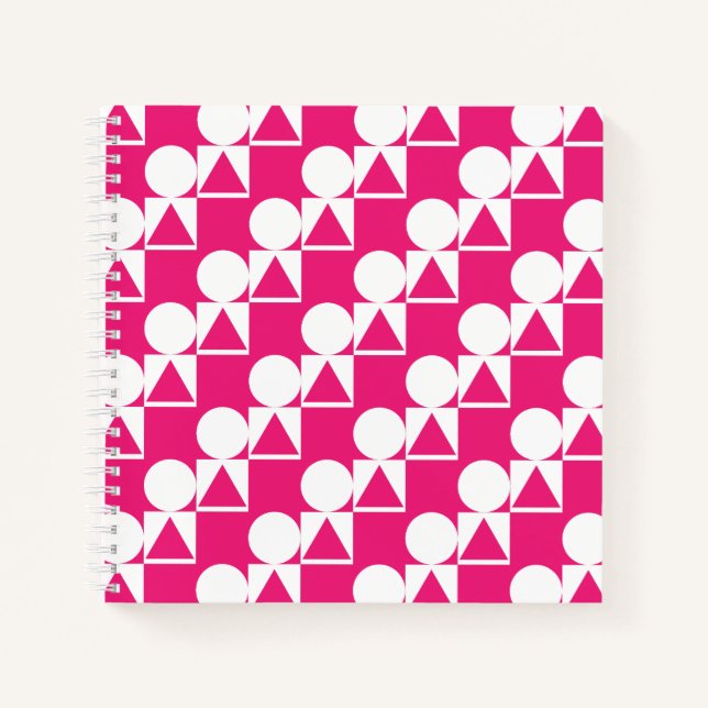 Cuaderno Portátil con círculo, triángulo y patrón cuadrado (Anverso)