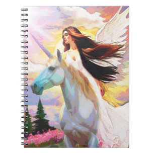 Cuaderno Portátil con color de agua Angel Unicorn Wings Wat