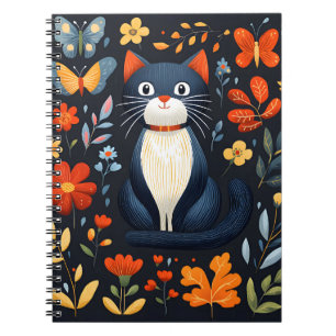 Cuaderno Portátil con cubierta de impresión de gato lindo