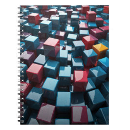 Cuaderno Portátil con cubos geométricos 3D