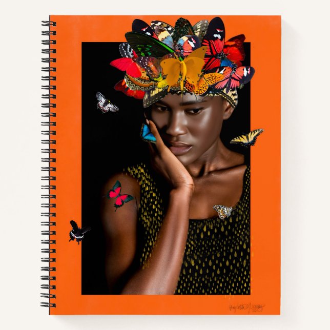 Cuaderno Portátil con diseño abstracto de mariposa gelee (Anverso)