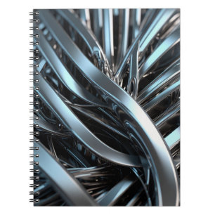 Cuaderno Portátil con diseño abstracto metálico - Sleek y