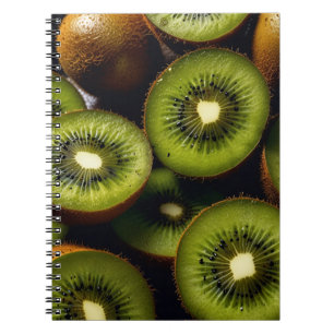 Cuaderno Portátil con diseño de fruta de Kiwi - Verde vibra