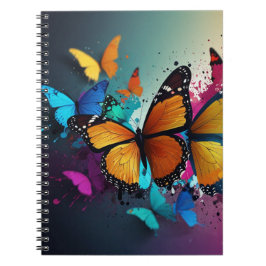 Cuaderno Portátil con diseño de mariposa vibrante