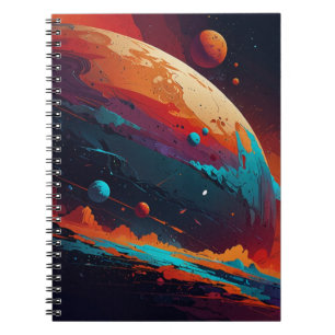 Cuaderno Portátil con diseño de planetas cósmicos - Arte es