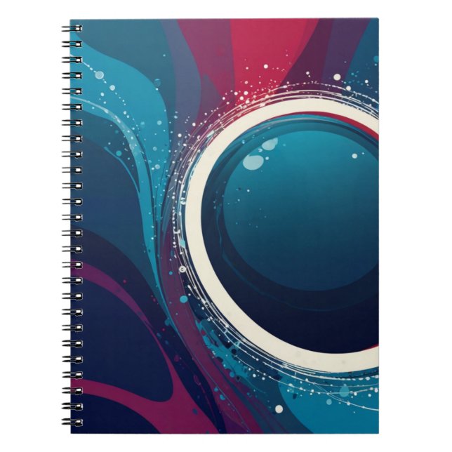 Cuaderno Portátil con diseño de Swirl Cósmico - Azul abstra (Frente)