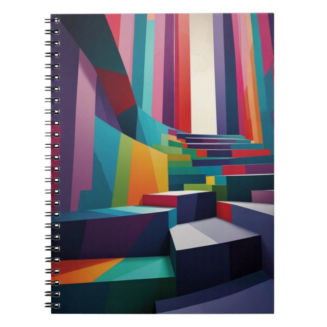 Cuaderno Portátil con diseño escalonado vibrante (Frente)