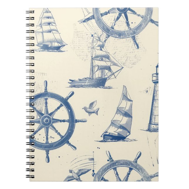 Cuaderno Portátil con elementos marinos (Frente)