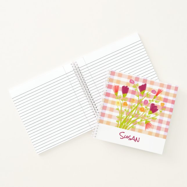 Cuaderno Portátil con flores personalizado (Interior)