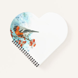 Cuaderno Portátil con forma de corazón con color de agua az