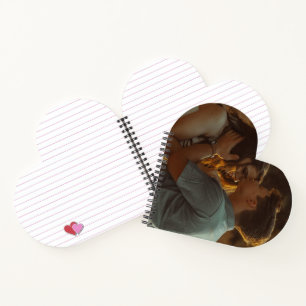 Cuaderno Portátil con forma de corazón fotográfico