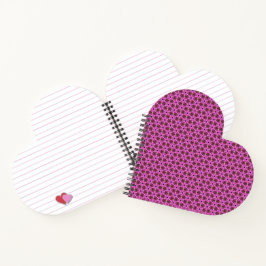 Cuaderno Portátil con forma de corazón laberíntico rosado