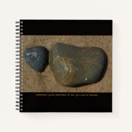 Cuaderno Portátil con imagen de piedra + texto inspirador