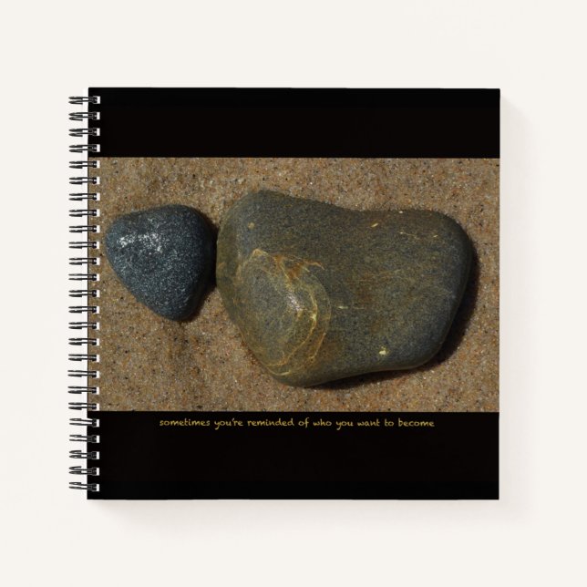 Cuaderno Portátil con imagen de piedra + texto inspirador (Anverso)