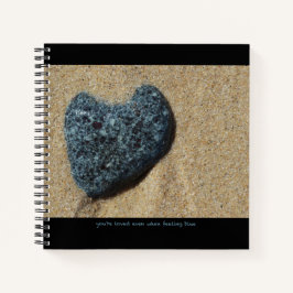 Cuaderno Portátil con imagen de piedra + texto inspirador