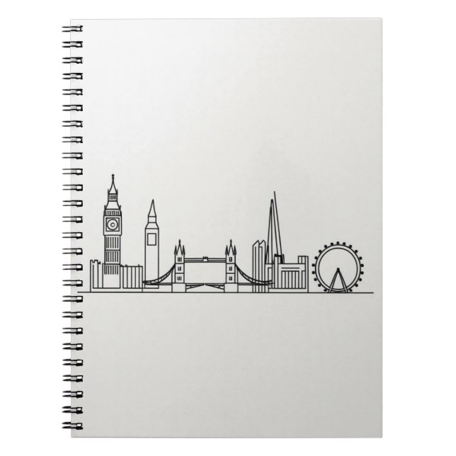 Cuaderno Portátil con línea aérea de Londres - Diseño Minim (Frente)