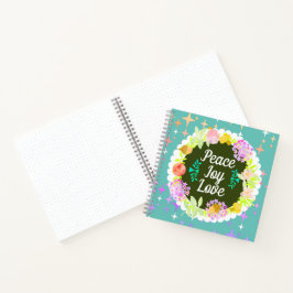 Cuaderno Portátil con manchas florales de acero inoxidable 