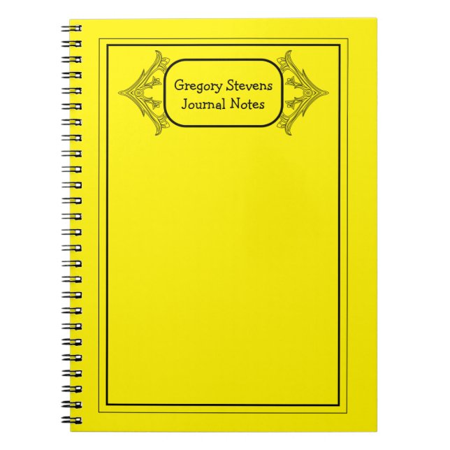 Cuaderno Portátil con marco ornamental negro (Frente)