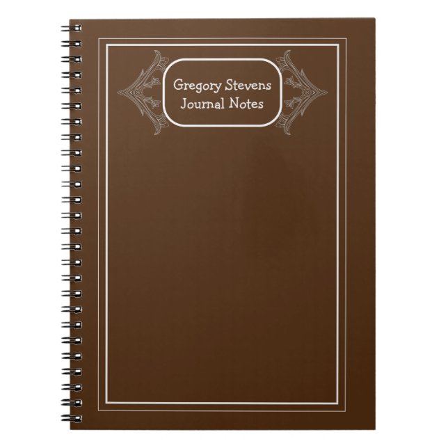 Cuaderno Portátil con marco ornamental plateado (Frente)