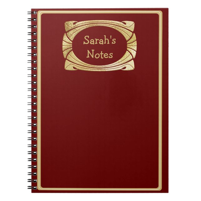 Cuaderno Portátil con placa de placa con nombre Ornate con  (Frente)