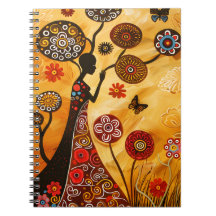 Portátil con portada de arte africano