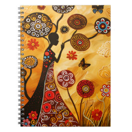 Cuaderno Portátil con portada de arte africano