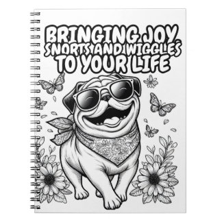 Cuaderno Portátil con pug que trae alegría a tu vida