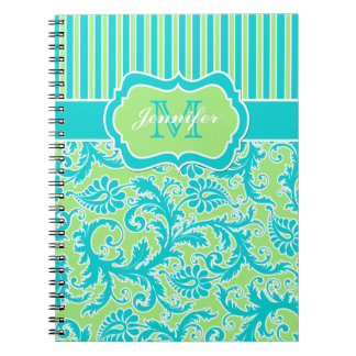 Cuaderno Portátil con rayas blancas y azules personalizadas