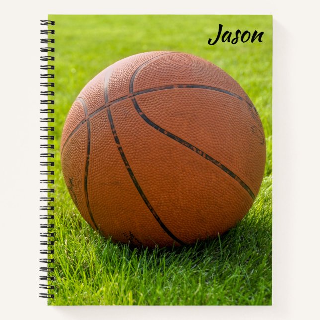 Cuaderno Portátil con temas de baloncesto personalizado (Anverso)