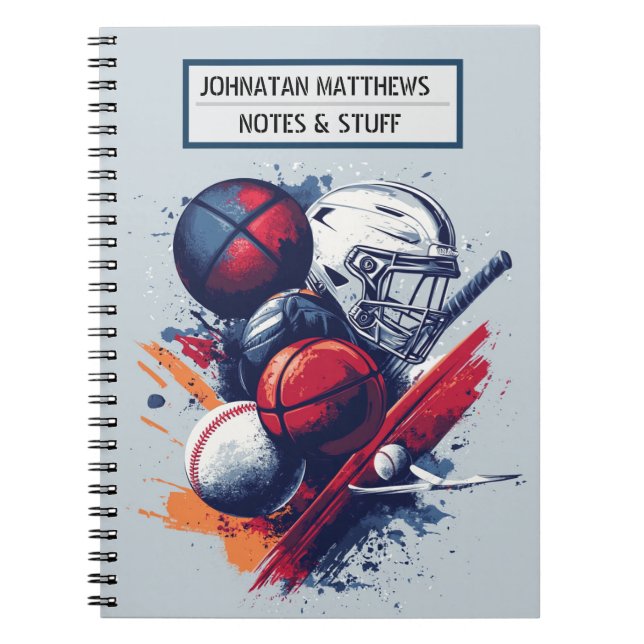 Cuaderno Portátil con temática deportiva inspiradora Spiral (Frente)