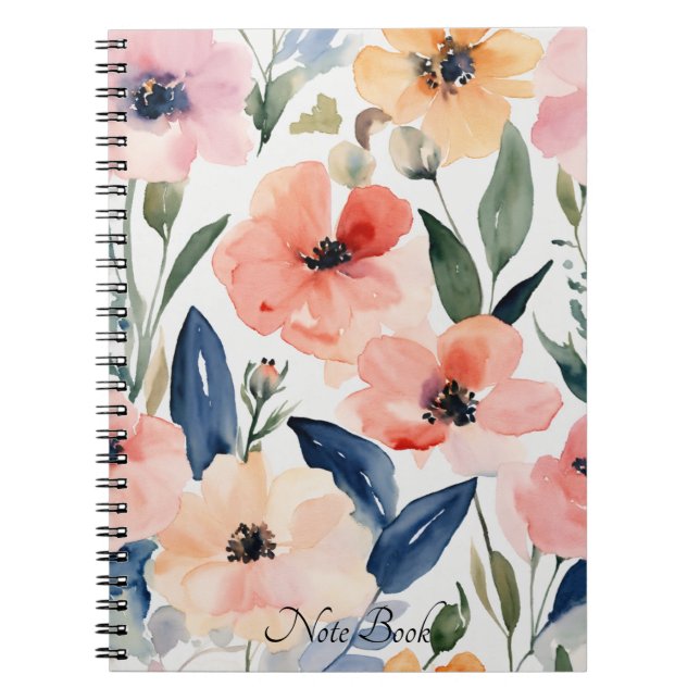 Cuaderno Portátil con temática floral (Frente)